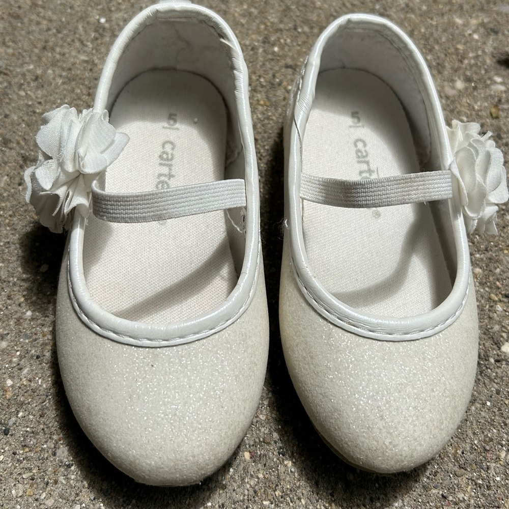 Toddler slip on white dress shoes